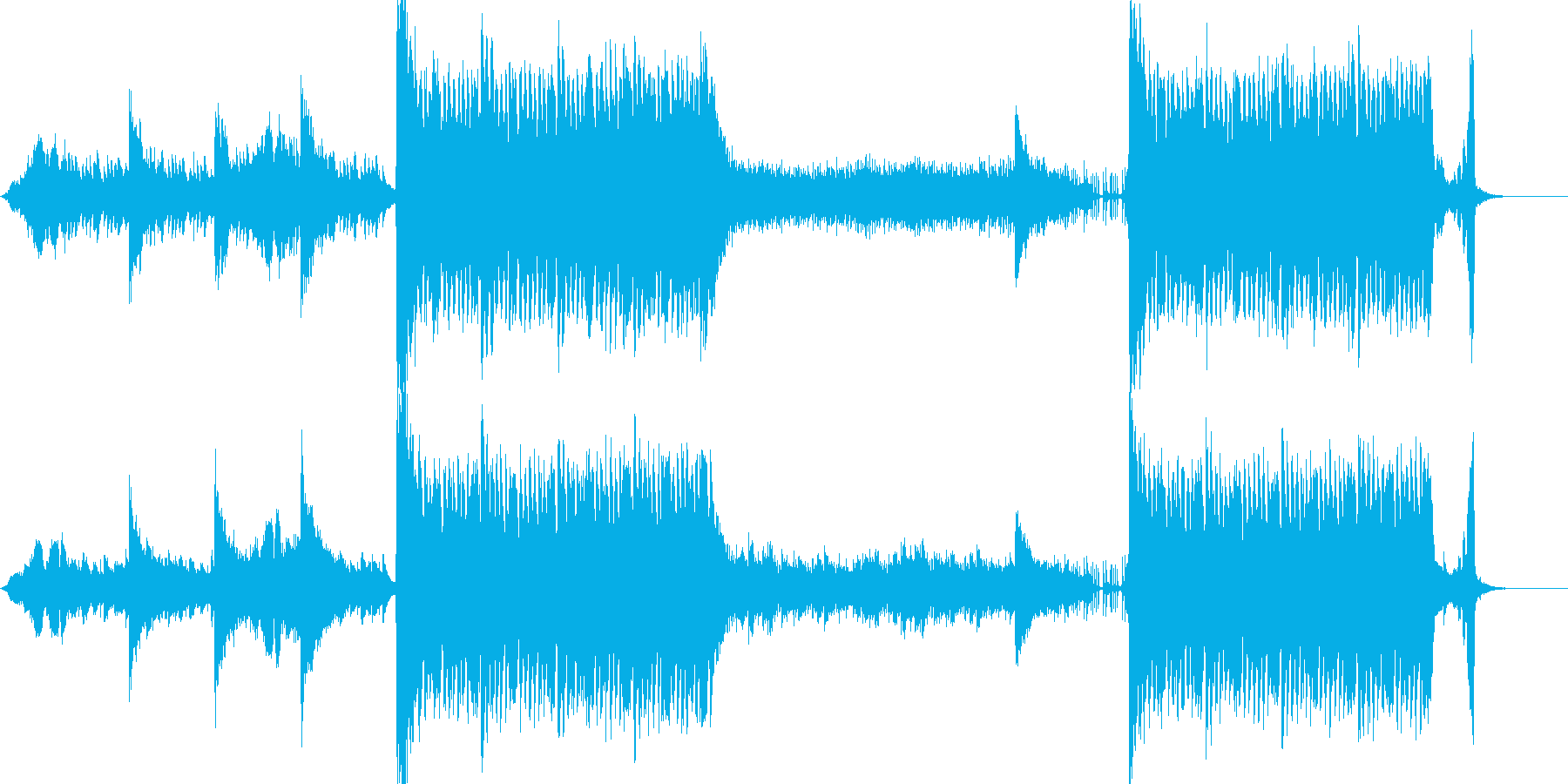 ダークで疾走感のある楽曲の再生済みの波形