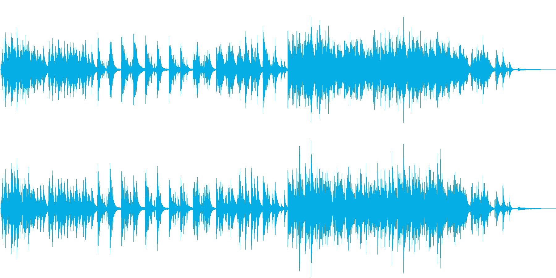 悲しみのシーンをイメージしたピアノ楽曲の再生済みの波形
