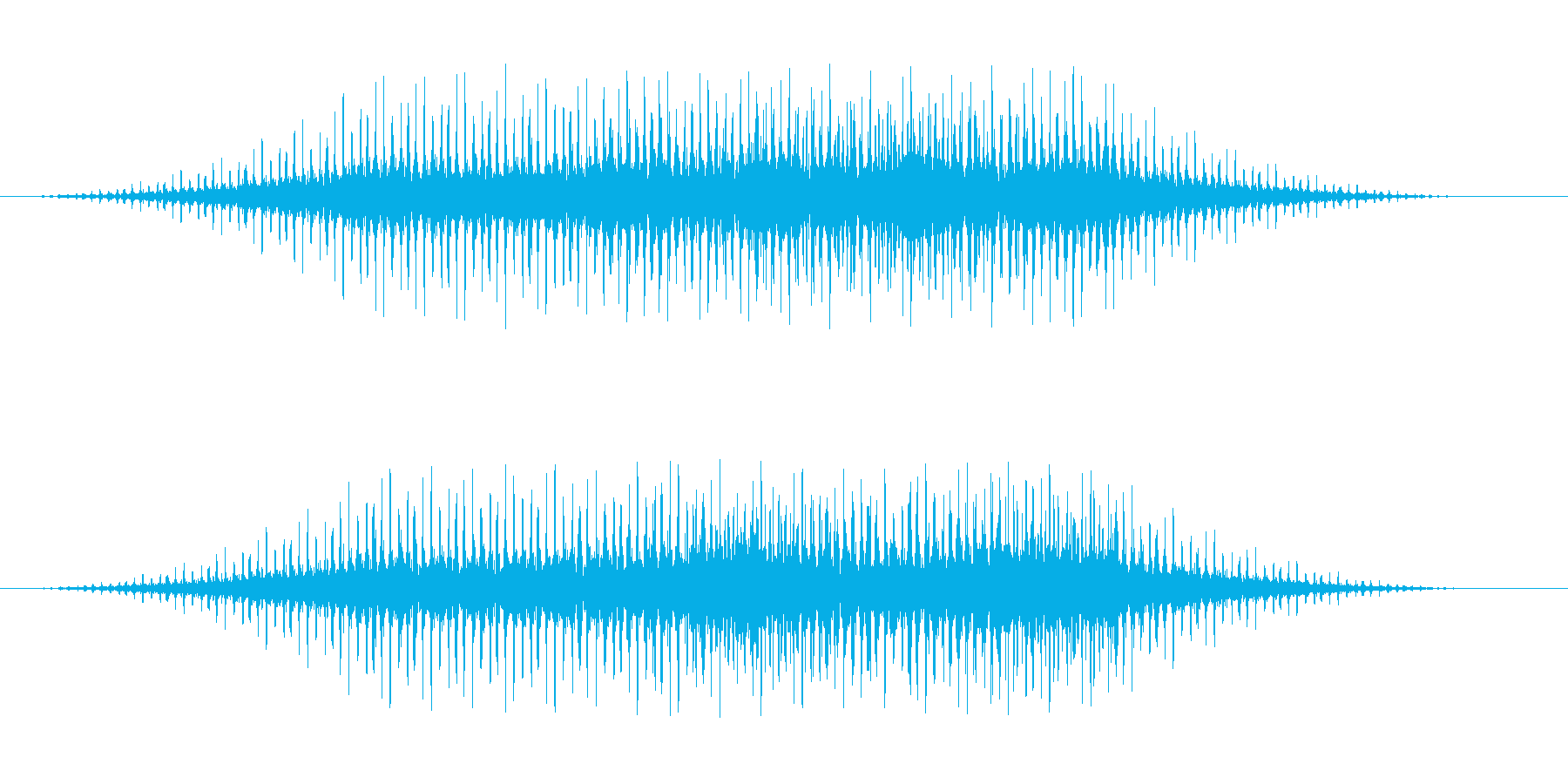 ヘリコプターが上空を通過する時の音の再生済みの波形