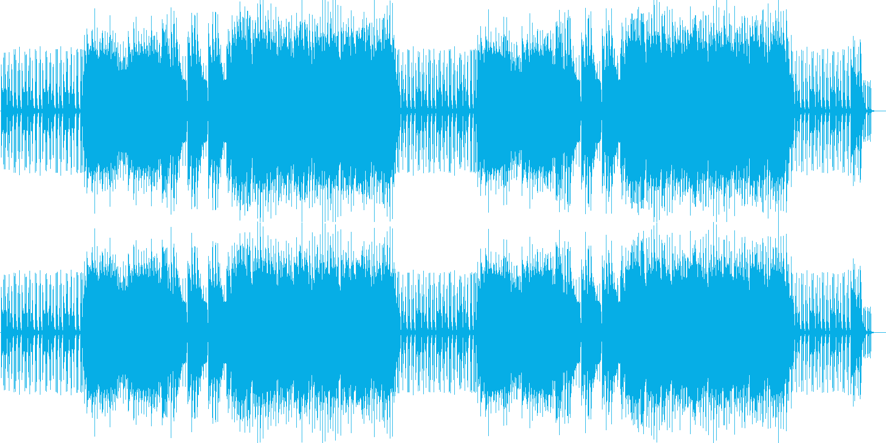 スーパーでかかってそうな音色のロック曲の再生済みの波形