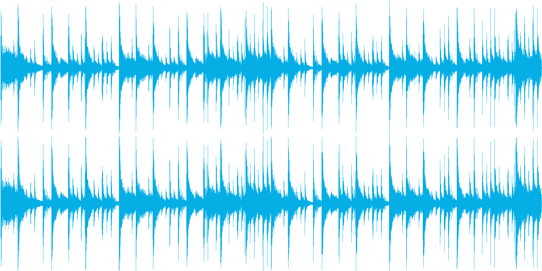 ロックのドラムをイメージした楽曲です。の再生済みの波形