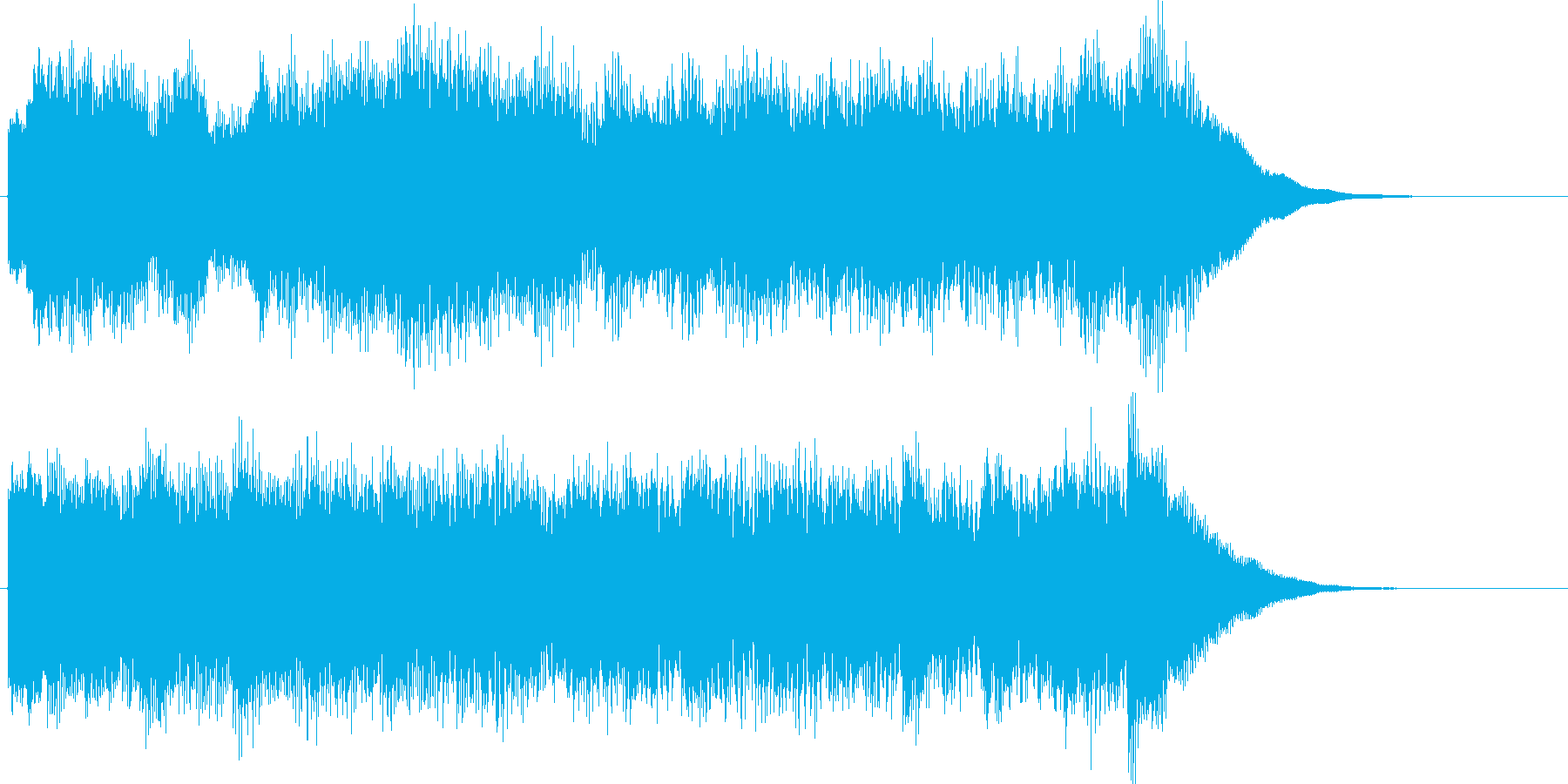 明るくきらきらした8秒間のチャイムの再生済みの波形