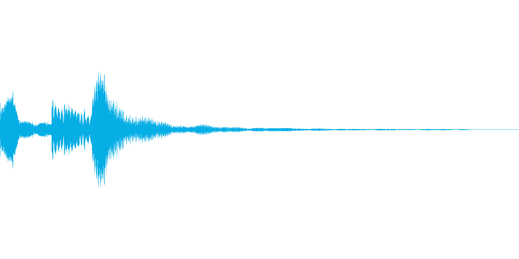 高めの音の効果音の再生済みの波形
