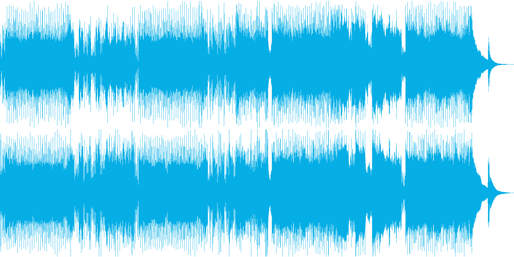 ロック調のメニュー画面向けBGMの再生済みの波形