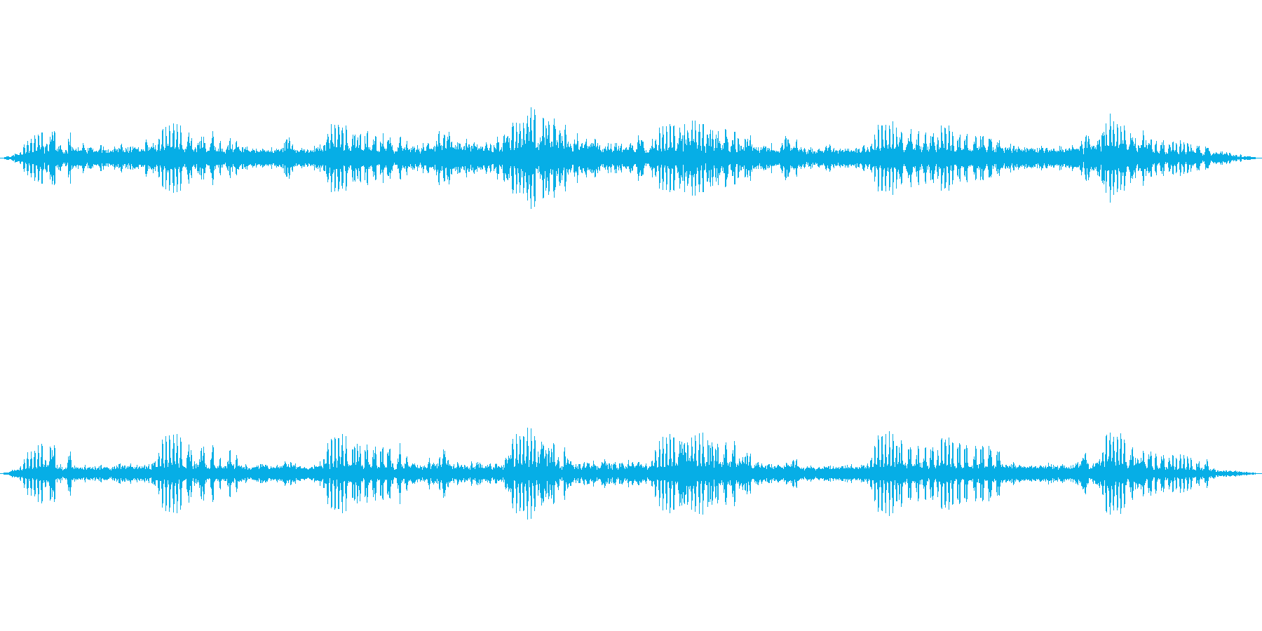 秋の虫の音中心の環境音の再生済みの波形