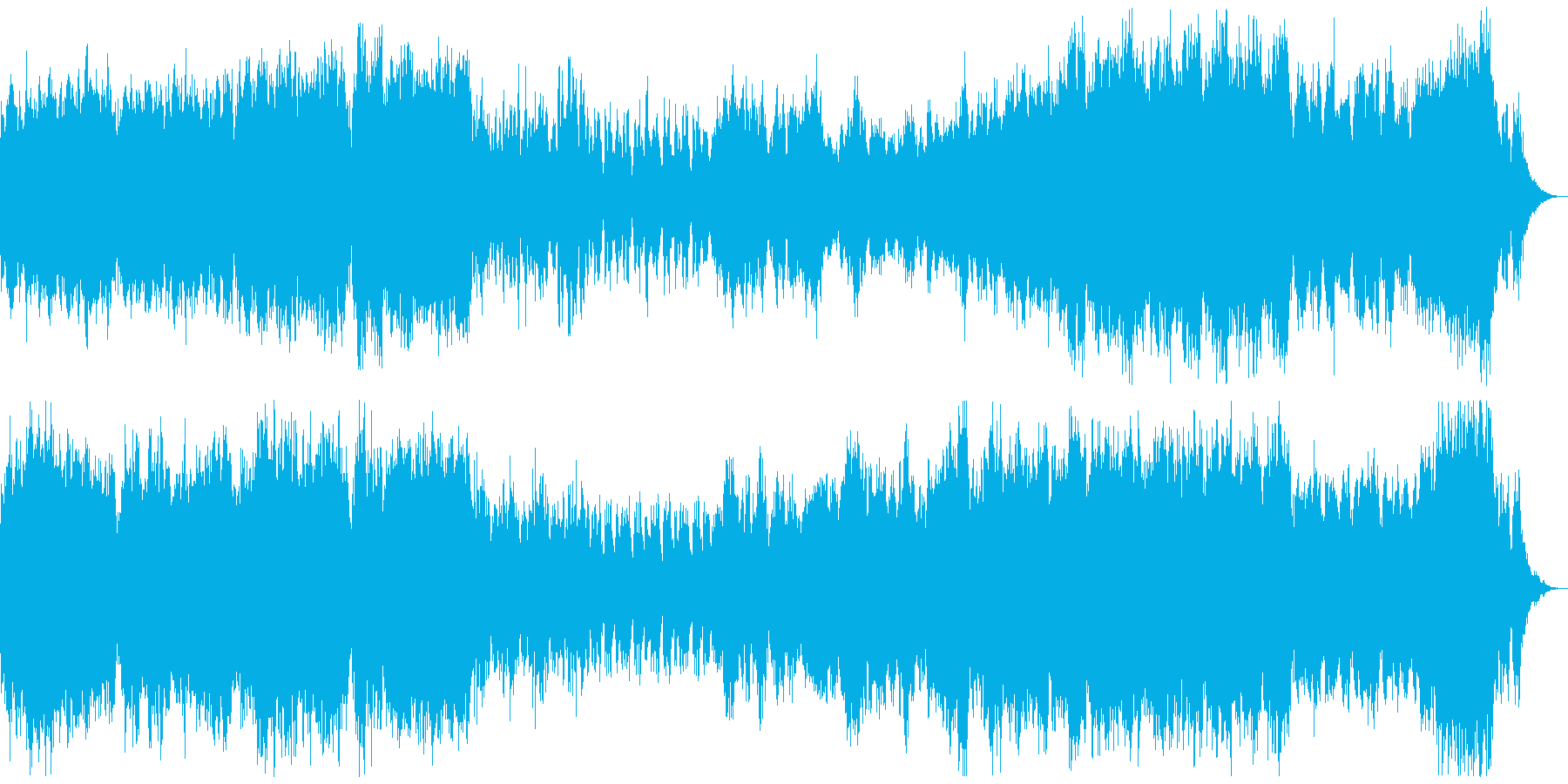 敵の襲来、脱出劇を描いたオーケストラ曲の再生済みの波形