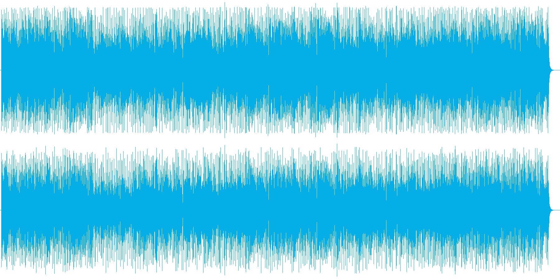 爽やかなシンセサイザー鈴などの曲の再生済みの波形