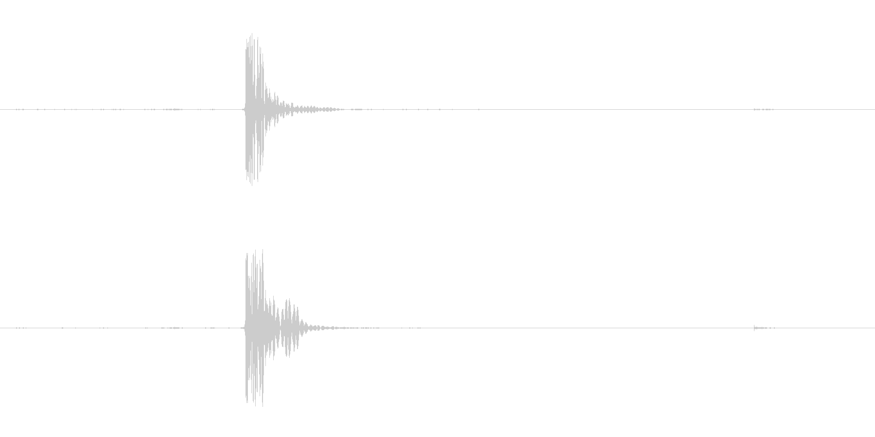 ぼすっ。打撃音。の未再生の波形