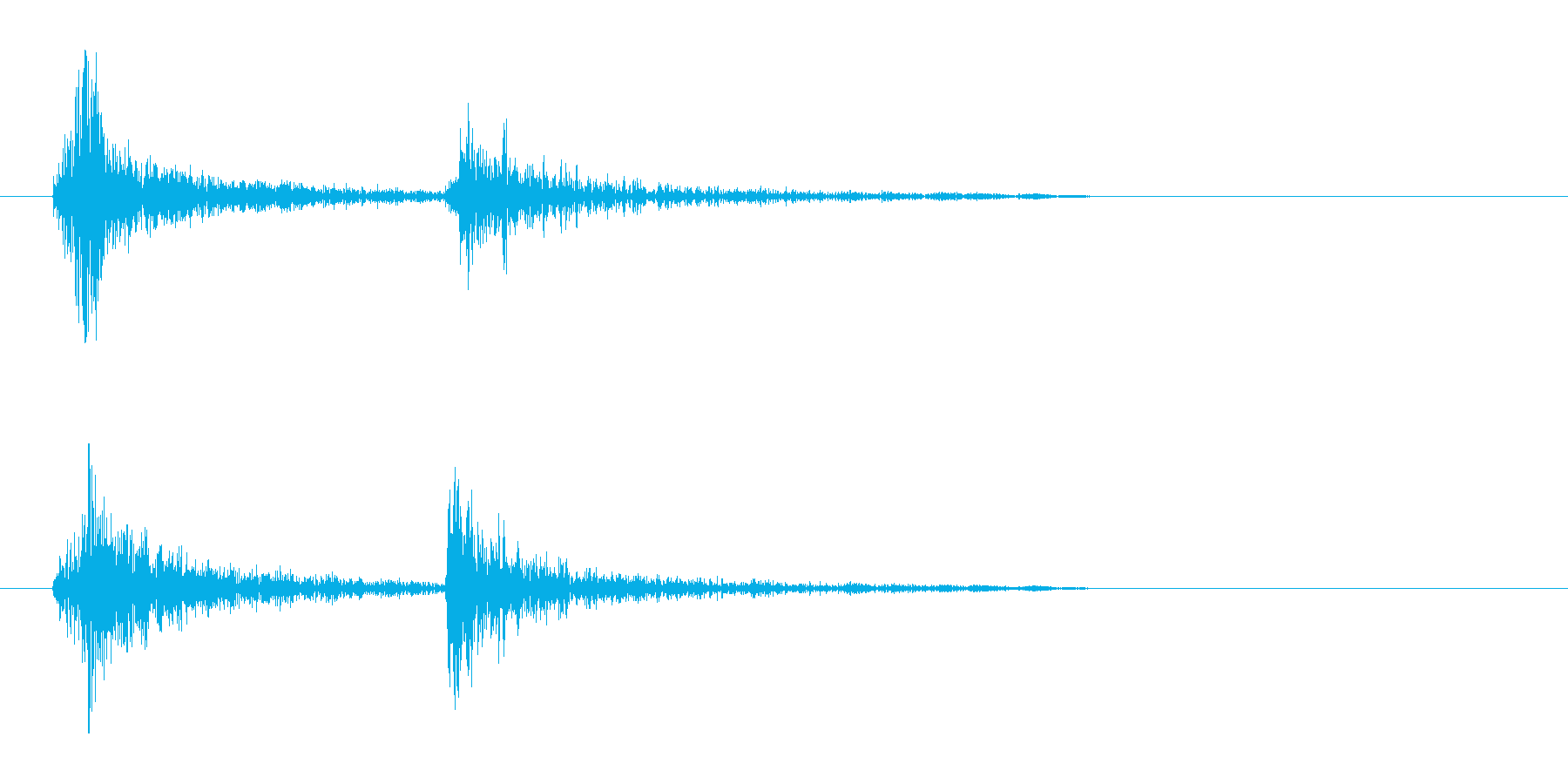 チャカ(軽めで短く歯切れの良い機械音)の再生済みの波形