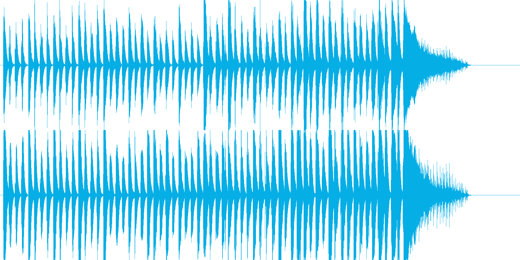 ピアノとパーカッションのほのぼのとした曲の再生済みの波形