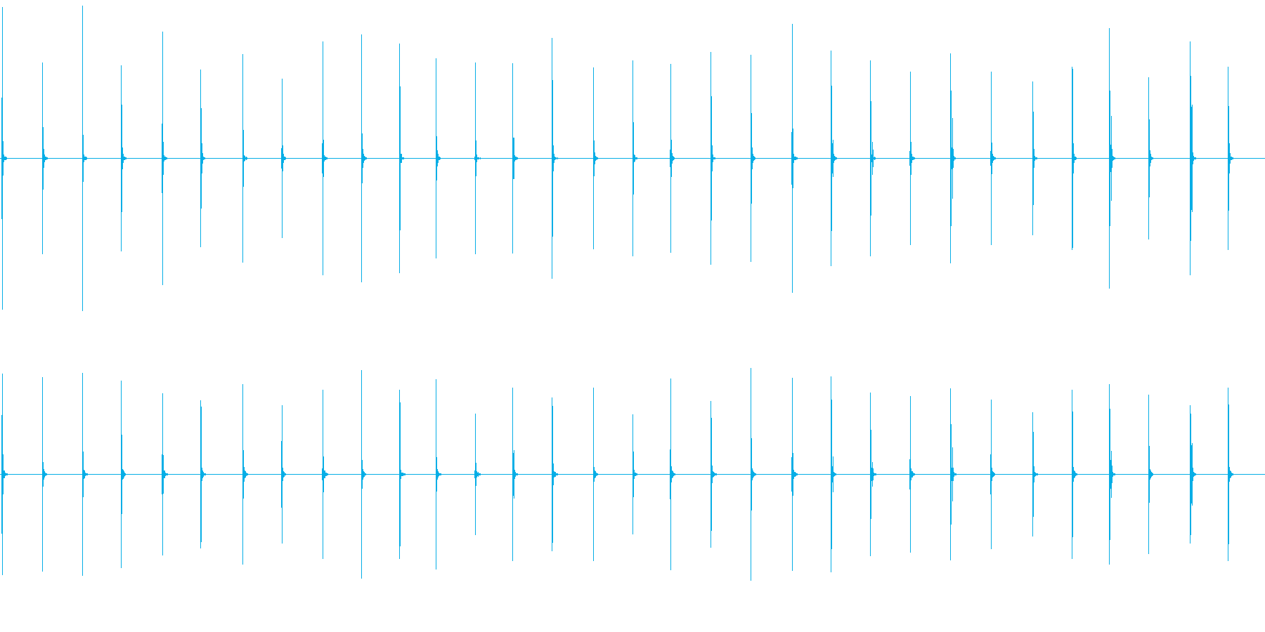 考え中の雰囲気音(ウッドブロック)の再生済みの波形