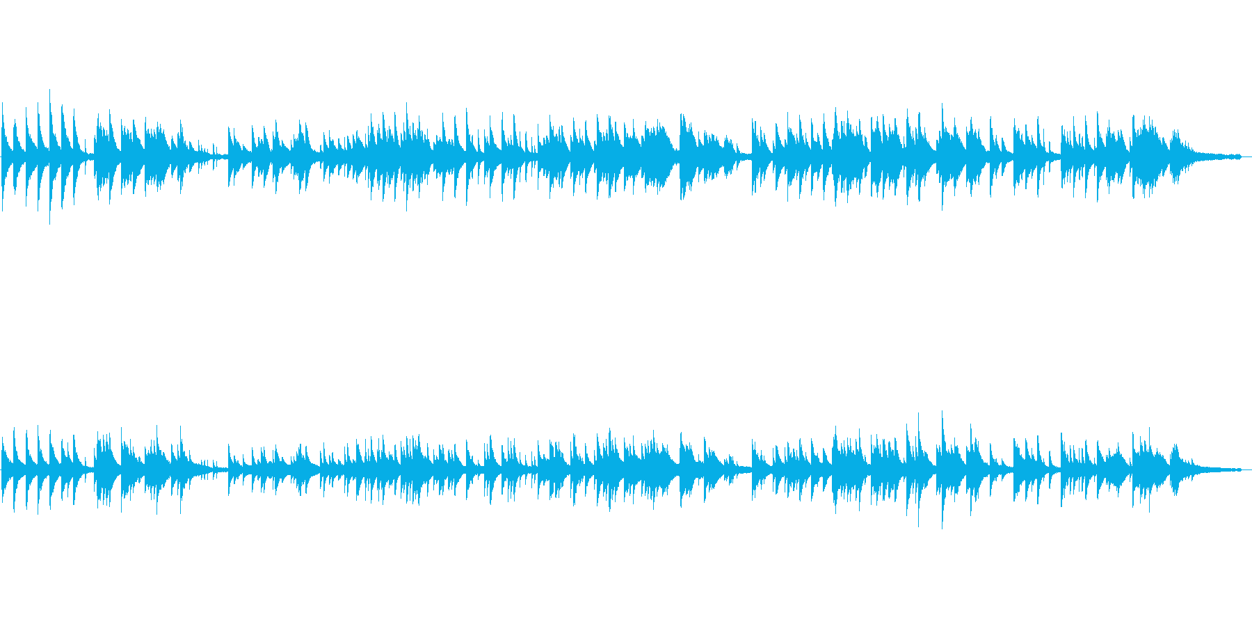 静かなヒーリング・ピアノ曲スタインウェイの再生済みの波形