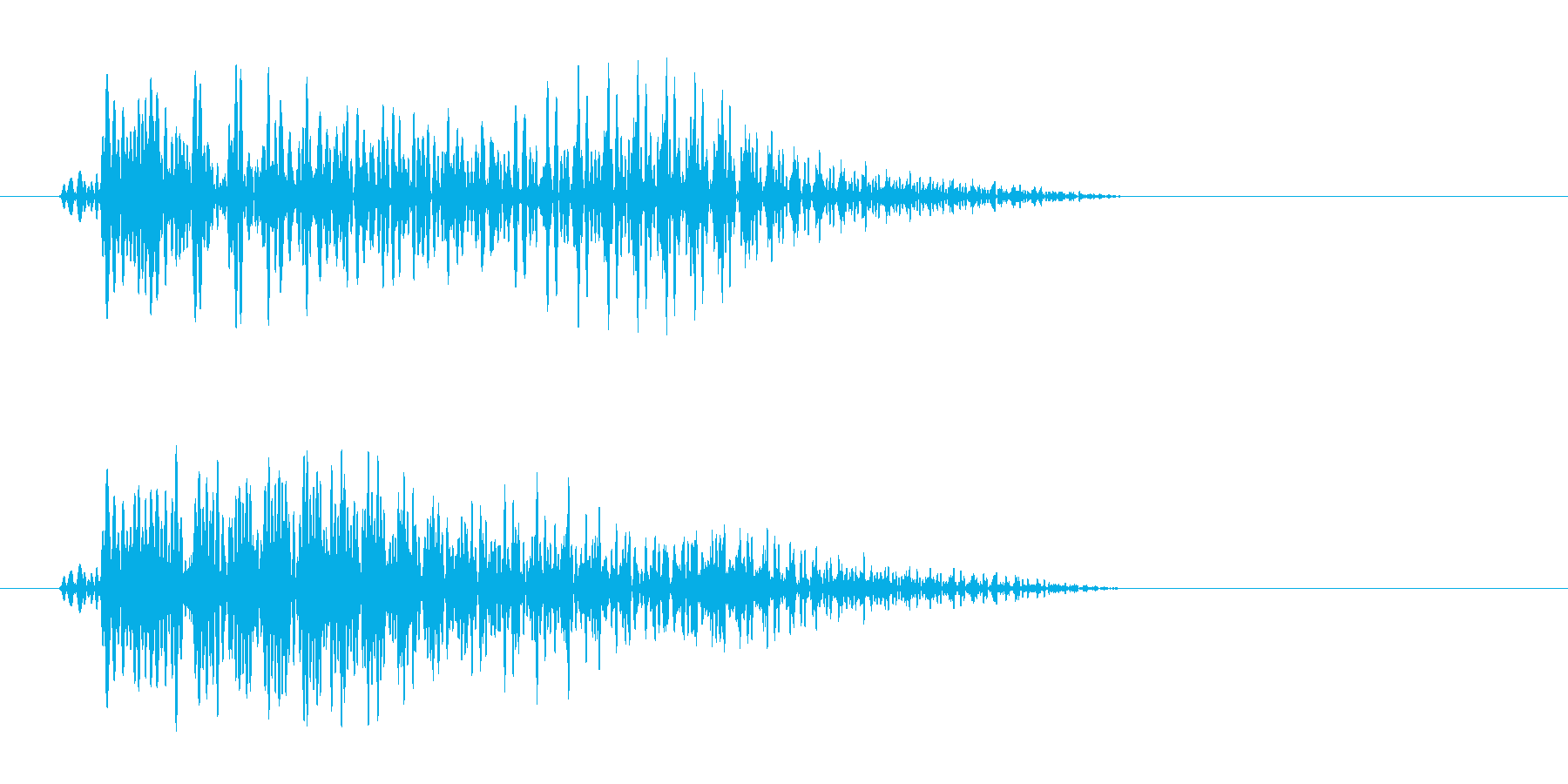 グワァ(短い鳴き声を連想させる効果音)の再生済みの波形