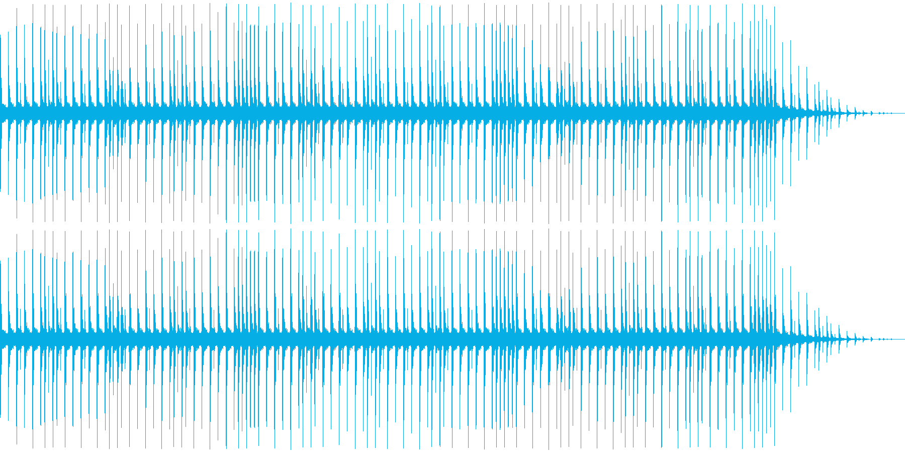 昔のパソコンの音源を使ったリズムループの再生済みの波形