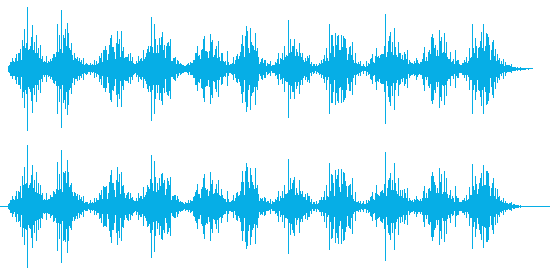 風が通る音、木琴の音(楽器、アジア)の再生済みの波形