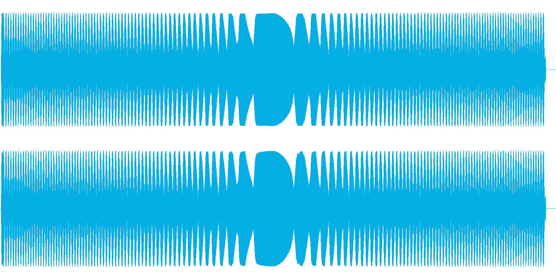 キ〜ン(かなり高音で不快な金属音)の再生済みの波形