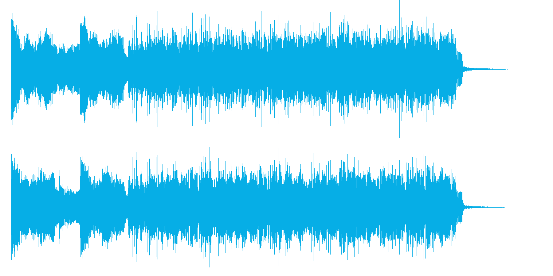 激しく勢いあるギターによるハードロックの再生済みの波形