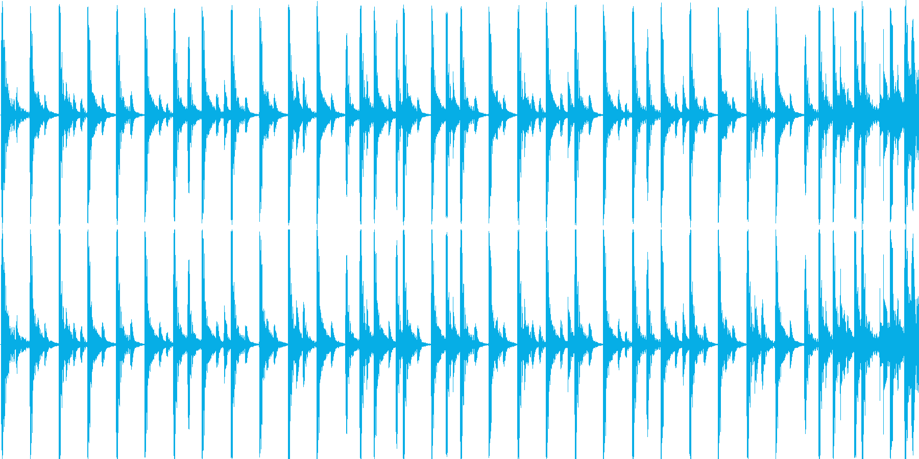 ロックのドラムをイメージした楽曲です。の再生済みの波形