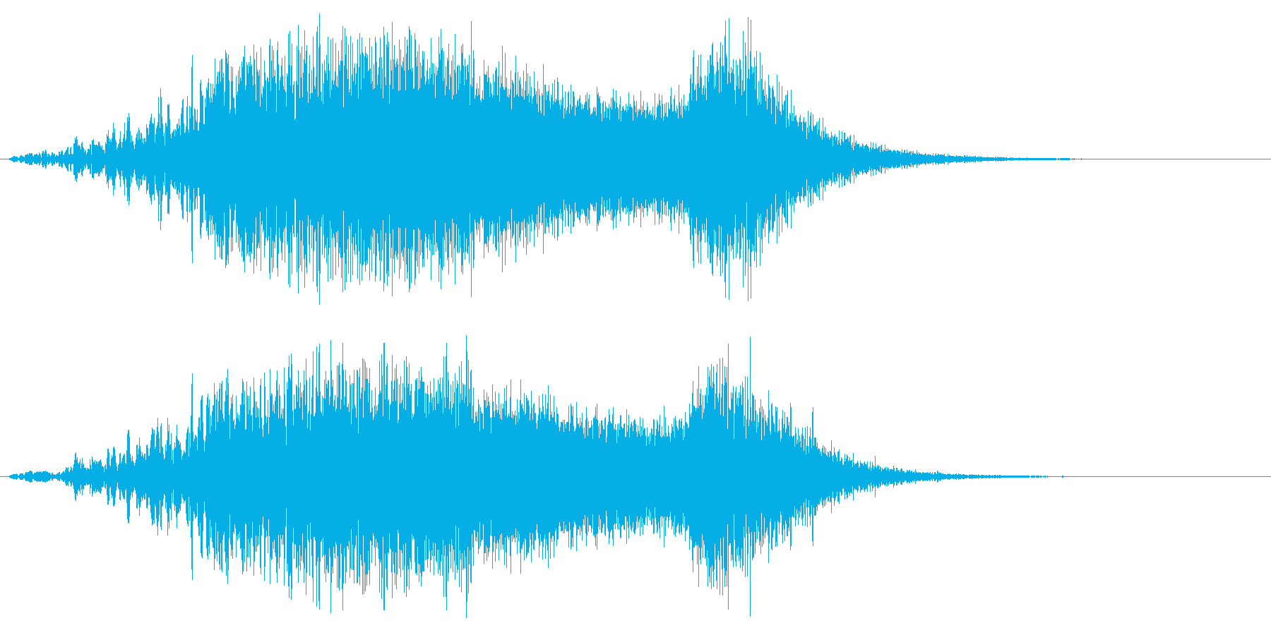 上昇し、下降する、飛んでいくような音。の再生済みの波形
