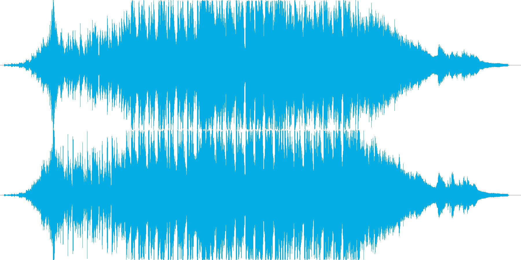 元気いっぱいの国籍不明なオープニング曲の再生済みの波形