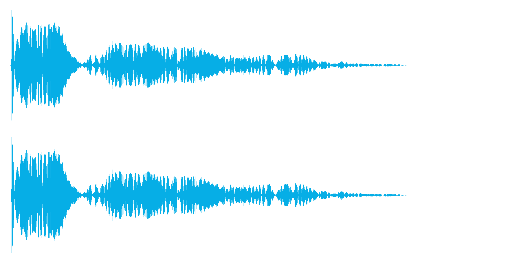 ポョョョという急に止まる音の再生済みの波形