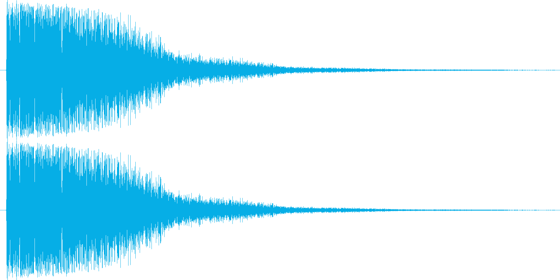 短い銅鑼の音1の再生済みの波形