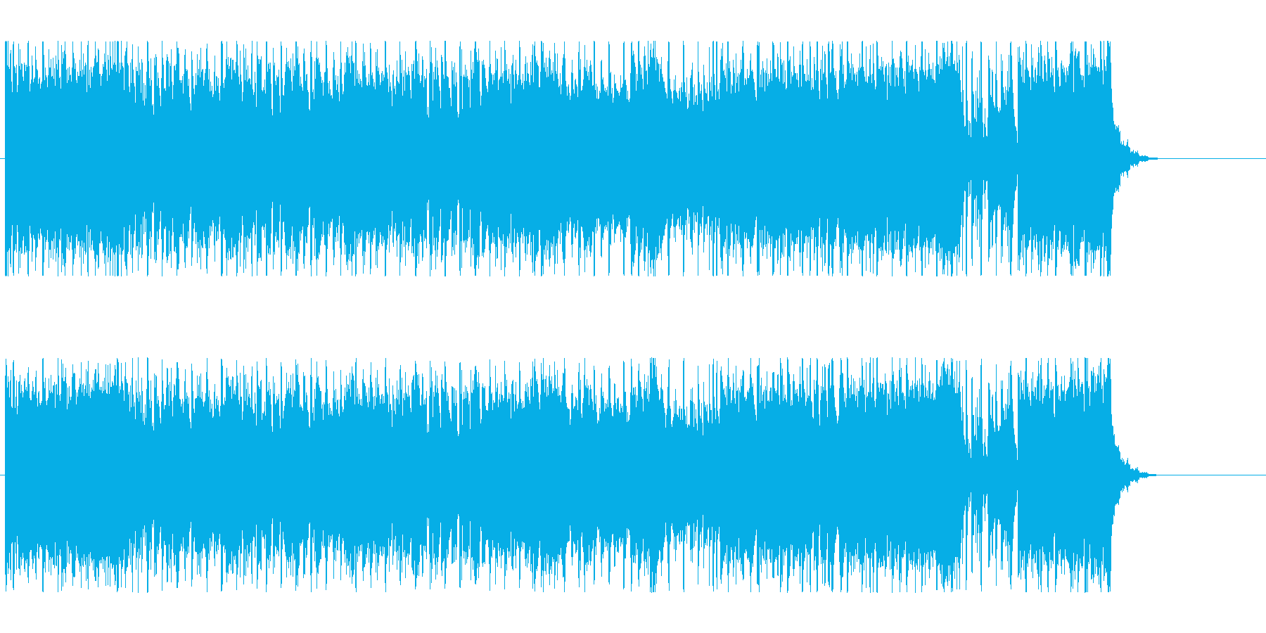激しくスピード感のあるテクノロックの再生済みの波形
