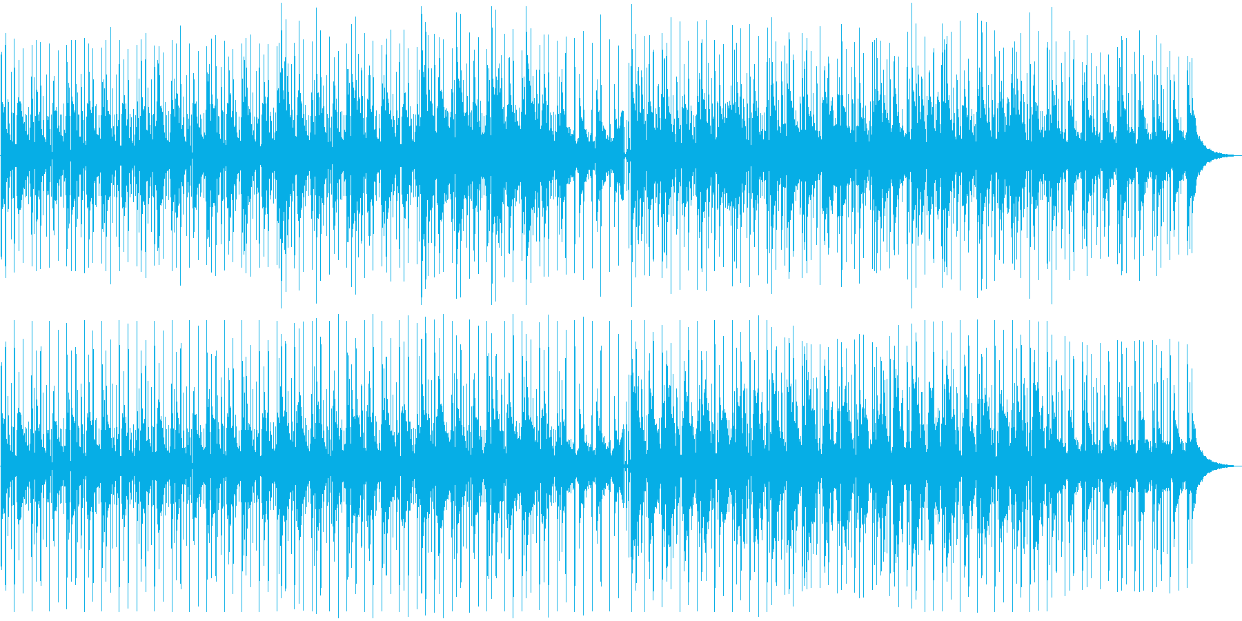 アコースティックでゆったりしたビートの曲の再生済みの波形