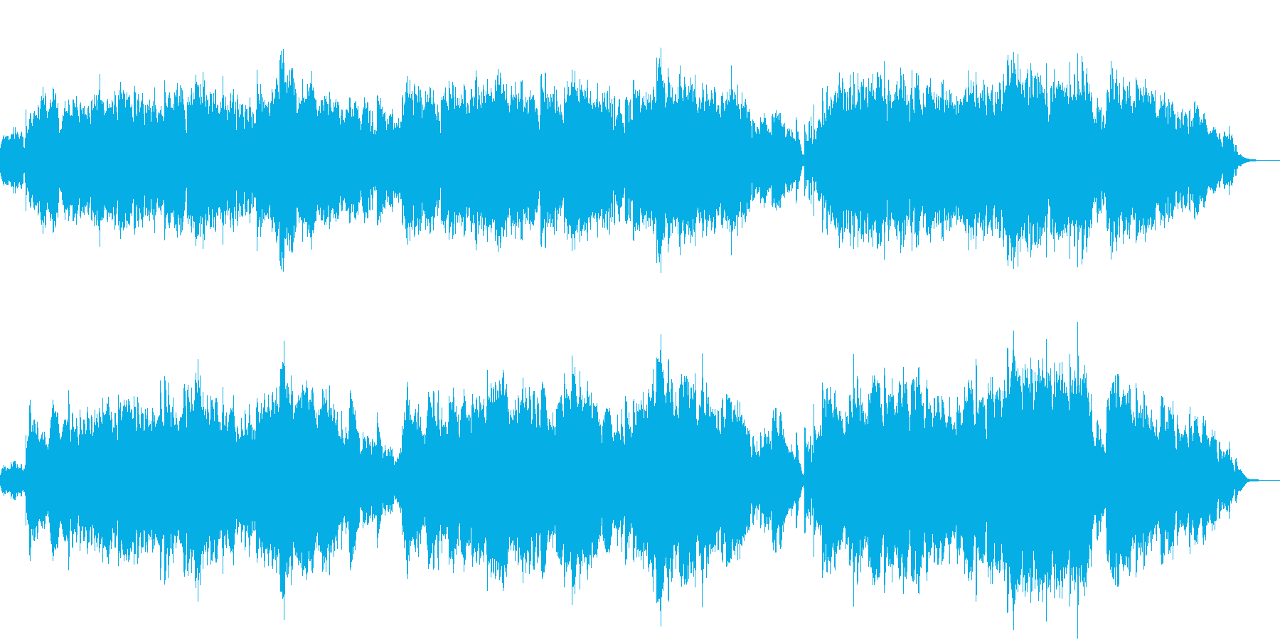 ヴァイオリンとピアノの静かな曲の再生済みの波形