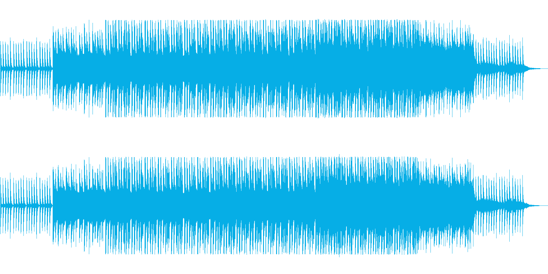 ゆっくりした新鮮さのあるヒーリングの曲の再生済みの波形