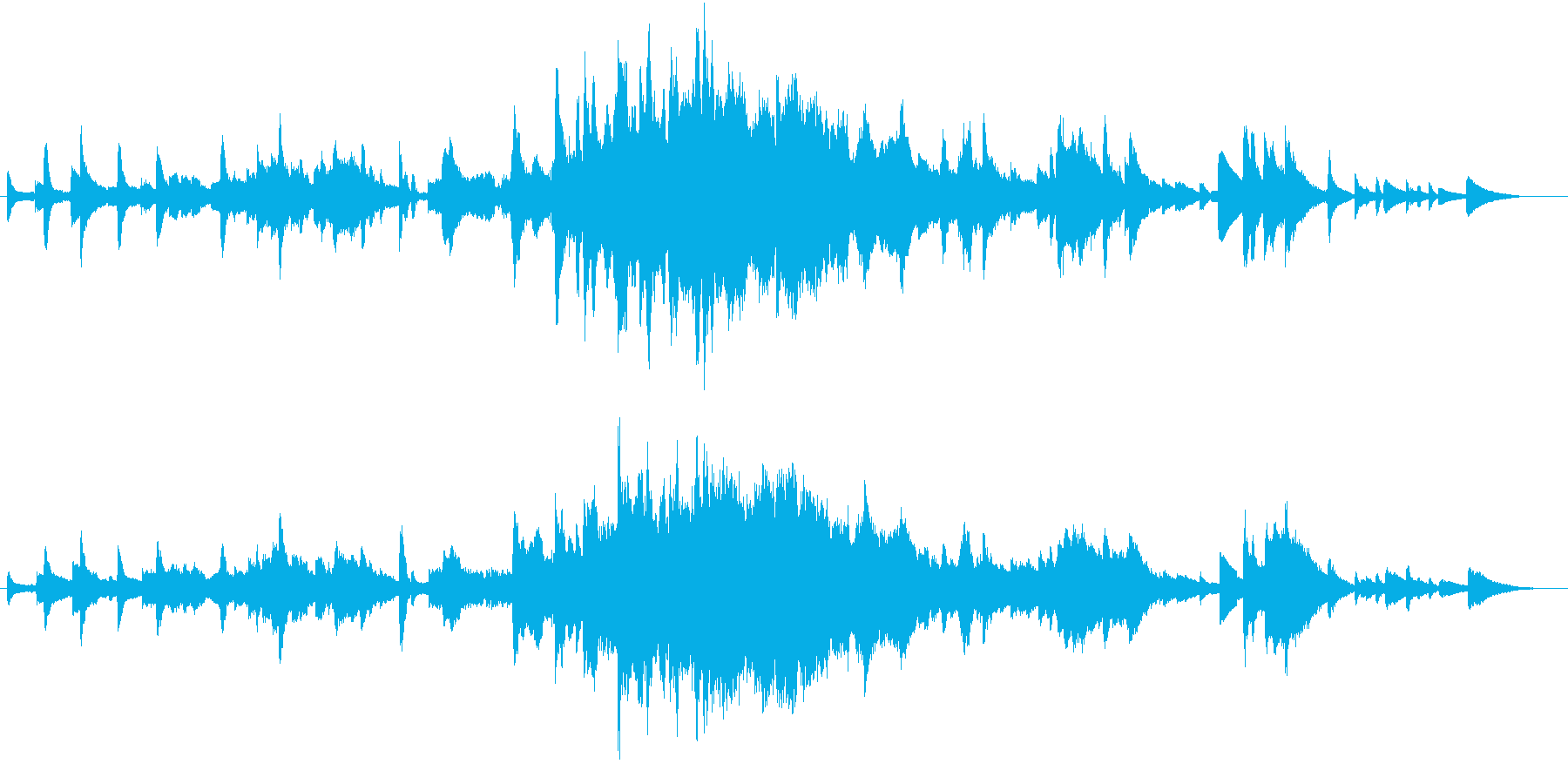 雲の流れをイメージした曲の再生済みの波形