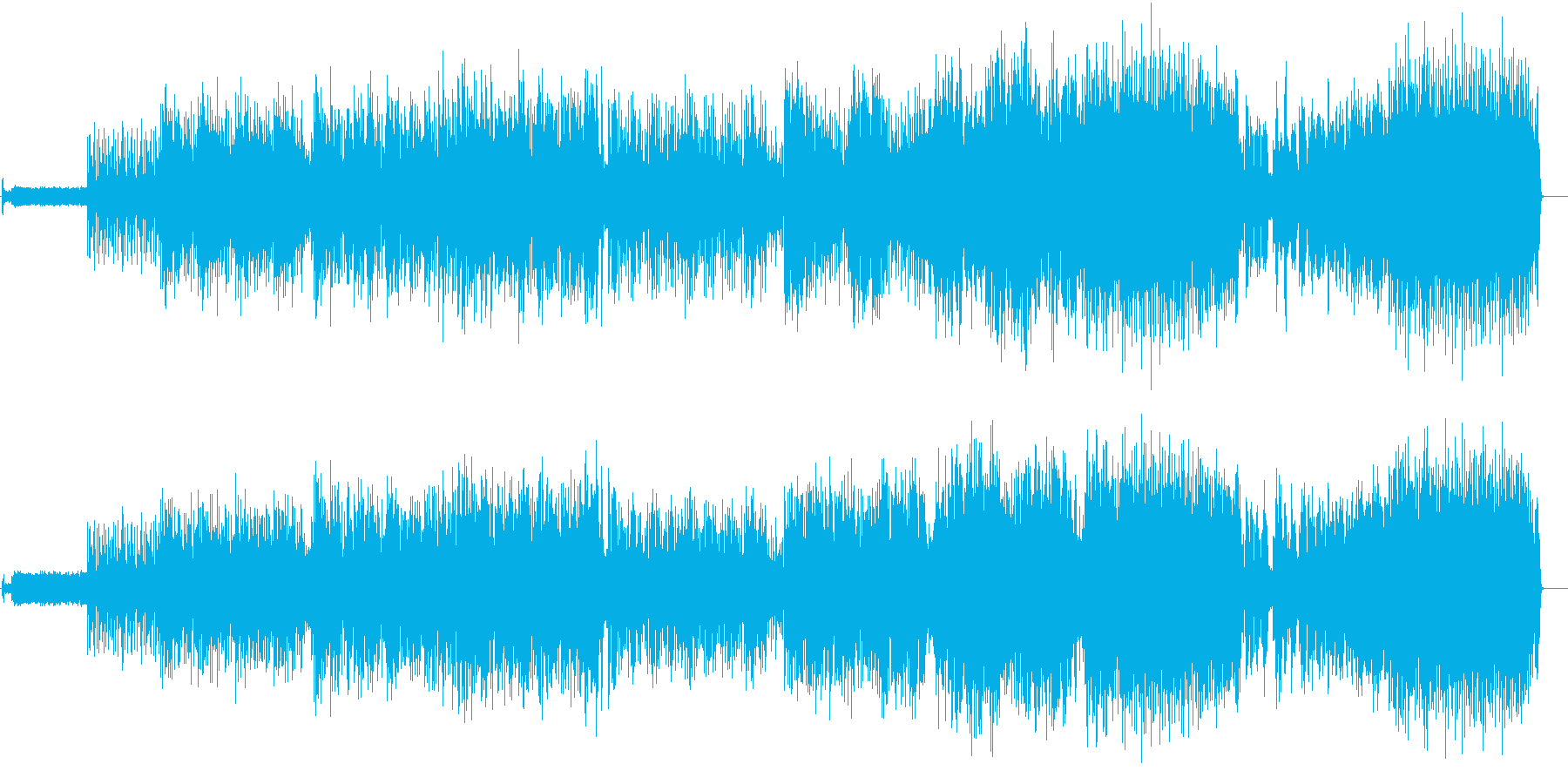 テンション高めのアップテンポな曲、DnBの再生済みの波形