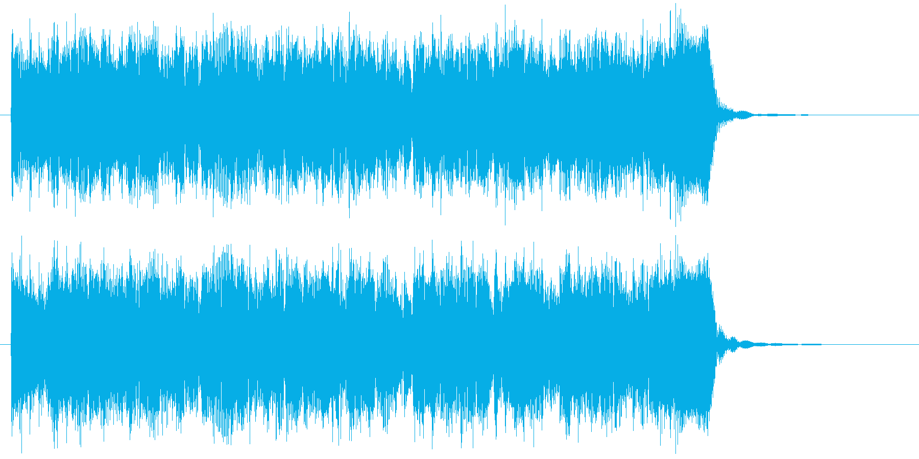 明るくお洒落なドラムとギターによるBGMの再生済みの波形