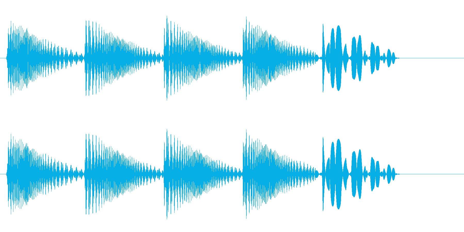 ビヨビヨビヨン(跳ね返ったような音)の再生済みの波形