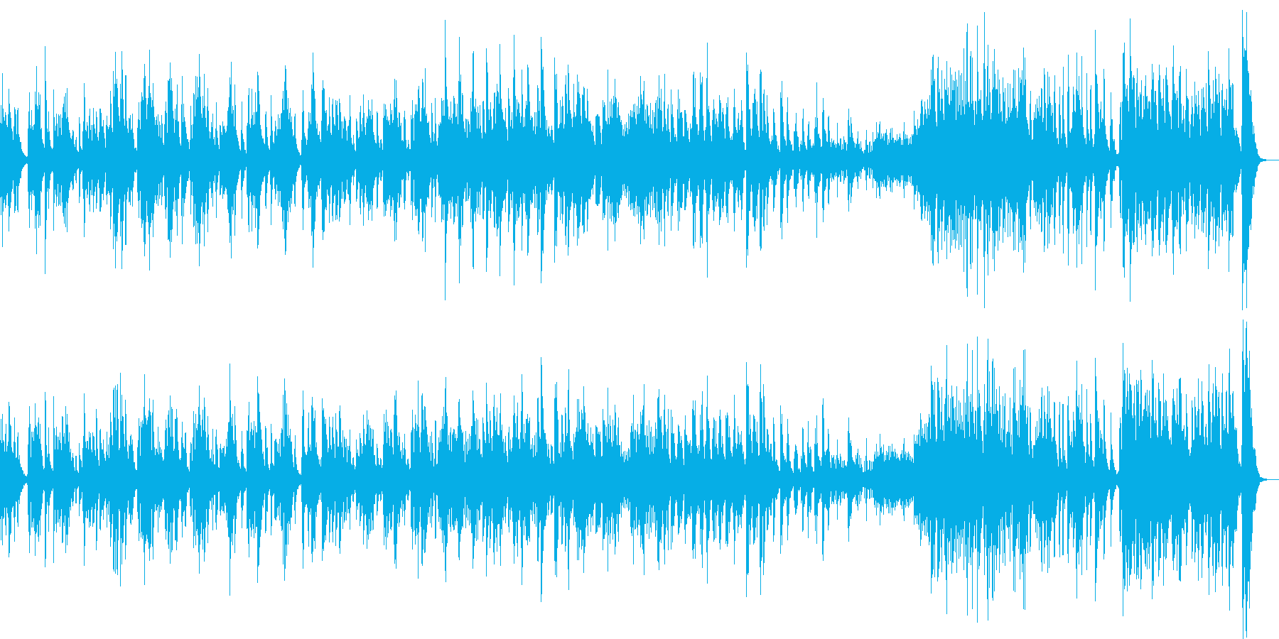 不協和音がいっぱいの木管メインの曲の再生済みの波形