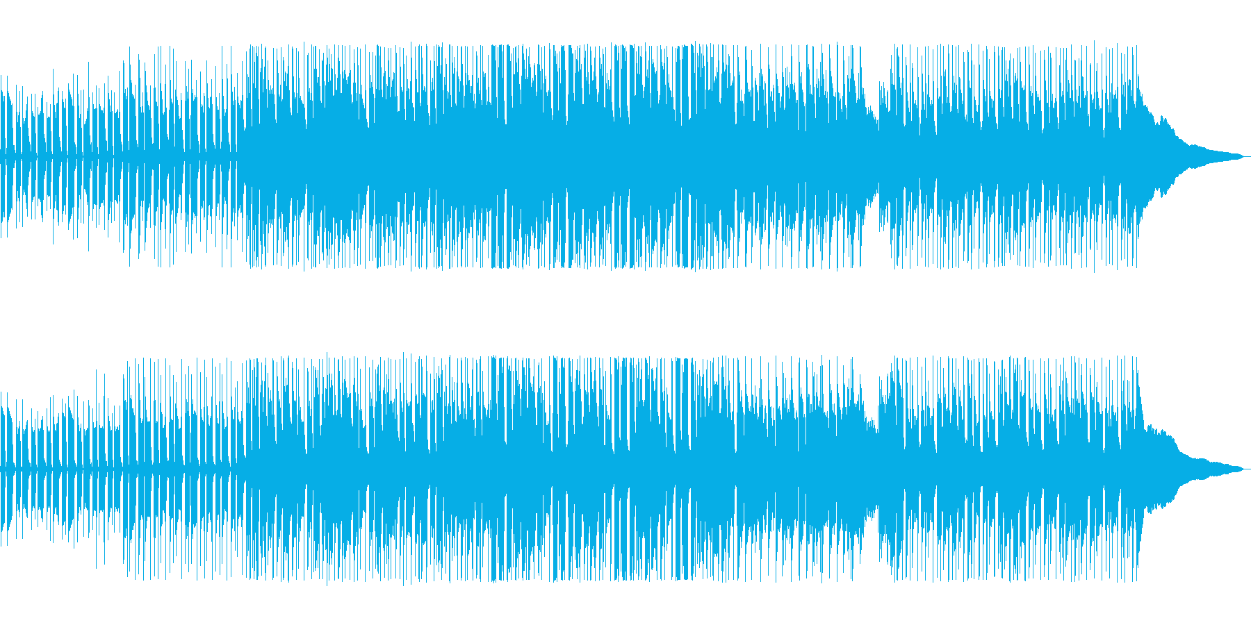 ベースの低音と口笛の高い音がマッチした曲の再生済みの波形