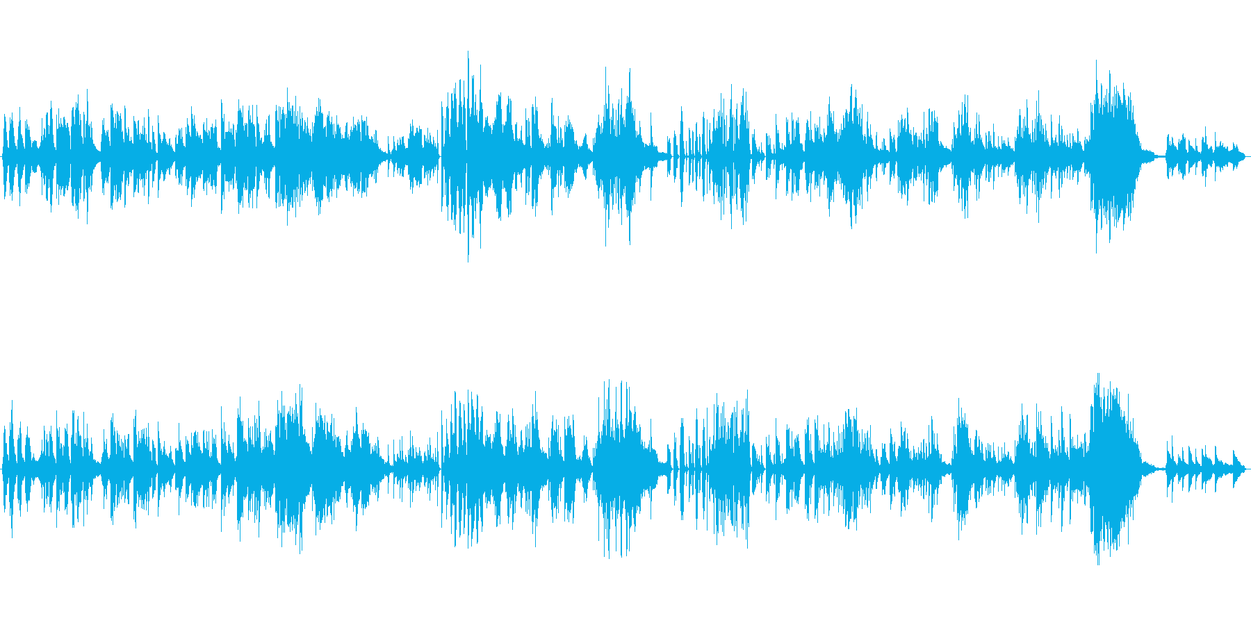 優しく憂鬱なピアノとオーケストラ曲の再生済みの波形