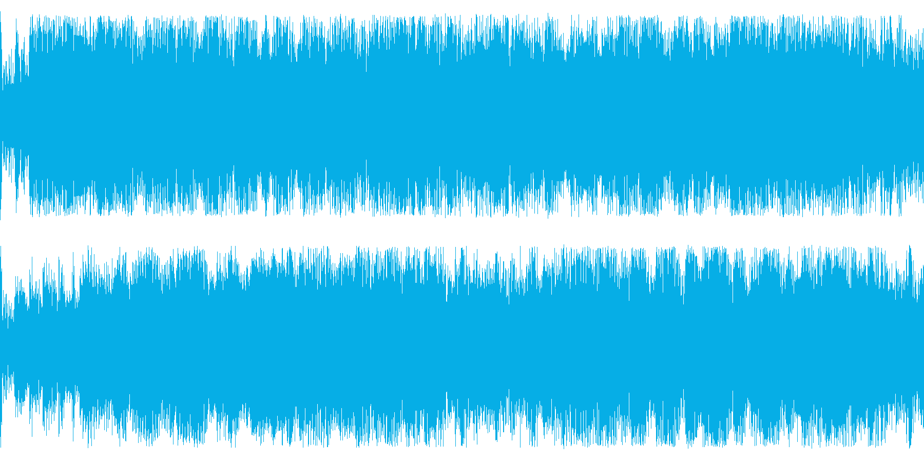 淡々としたリズムを刻む楽曲です。の再生済みの波形