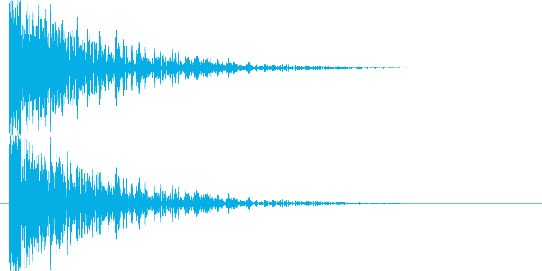 低音の衝突音の再生済みの波形