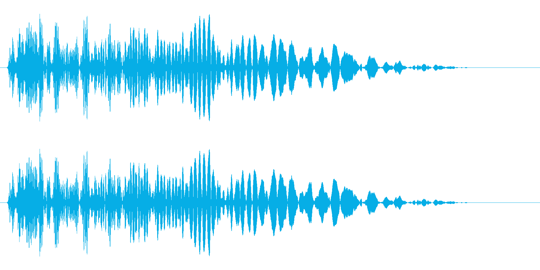 風を切って通り抜けるような衝撃音の再生済みの波形