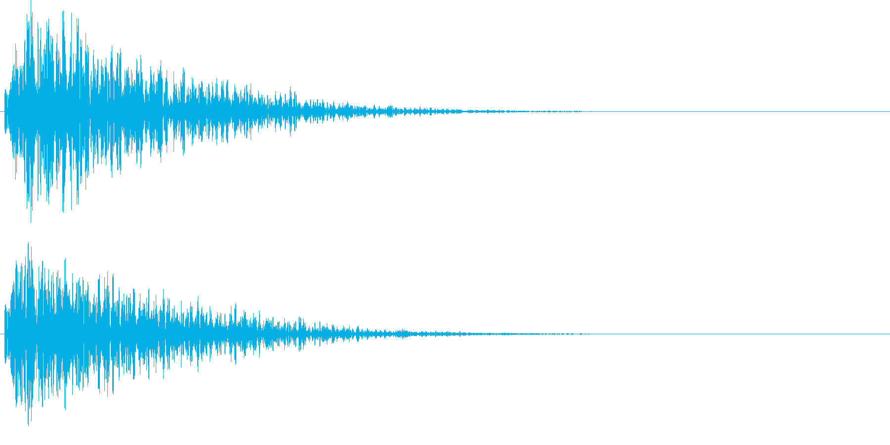 ボカーン。爆弾などの爆発音Bの再生済みの波形