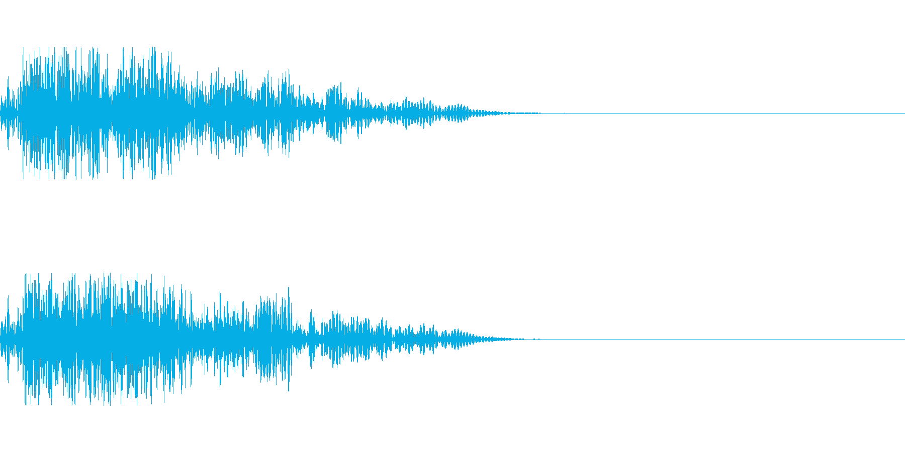 シンプルな爆発音の再生済みの波形