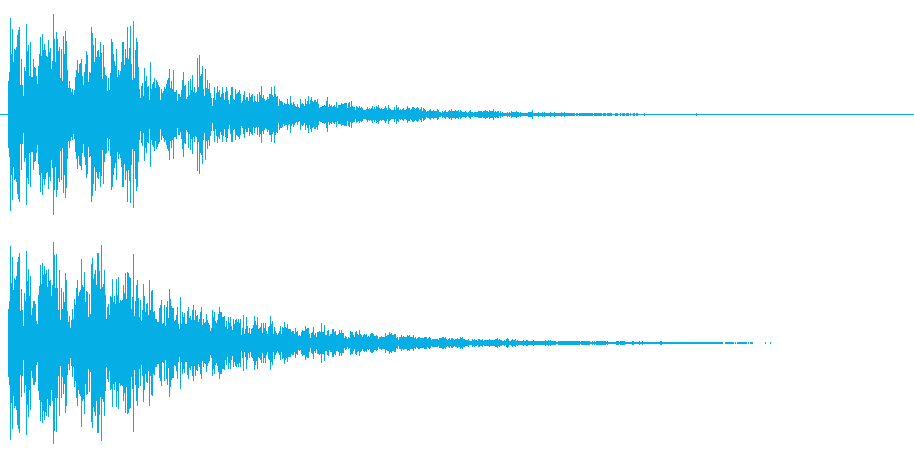 ファンタジックなスタート音 クリック音の再生済みの波形