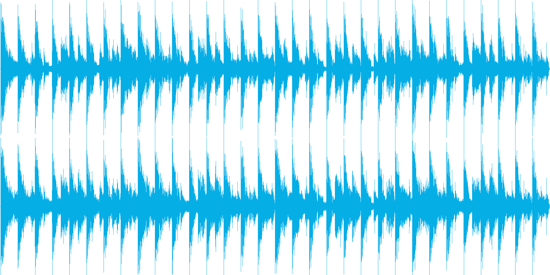 ハウス風のリズムを基調としたループ楽曲…の再生済みの波形