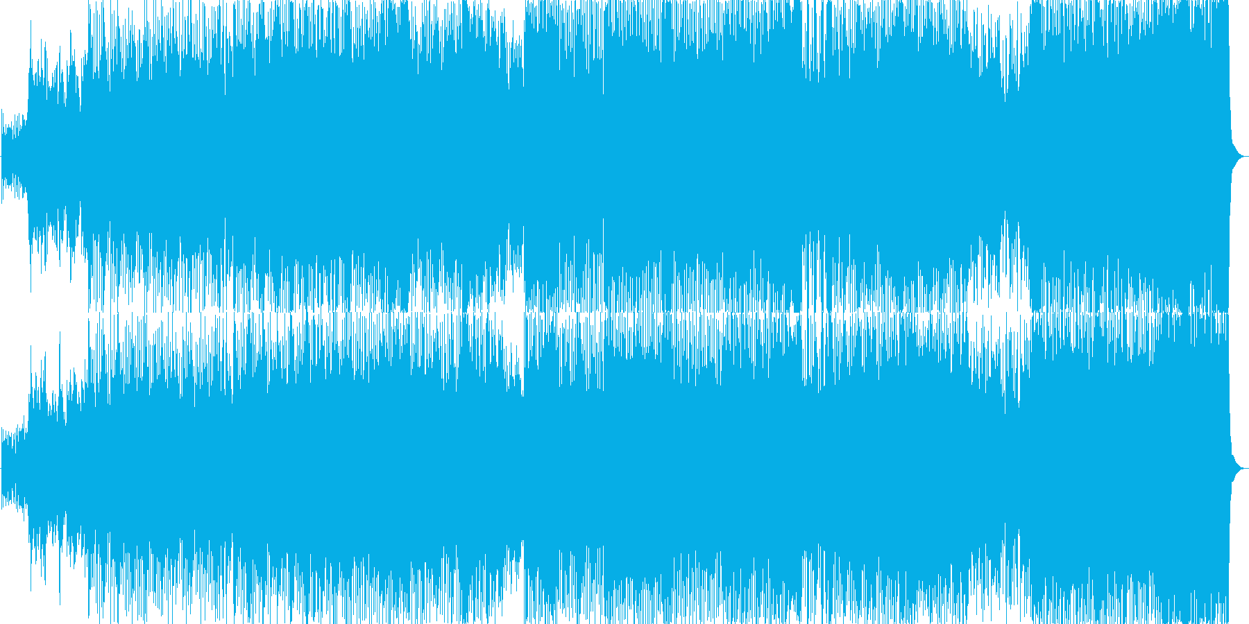 勇壮で爽やかなオーケストラ曲の再生済みの波形