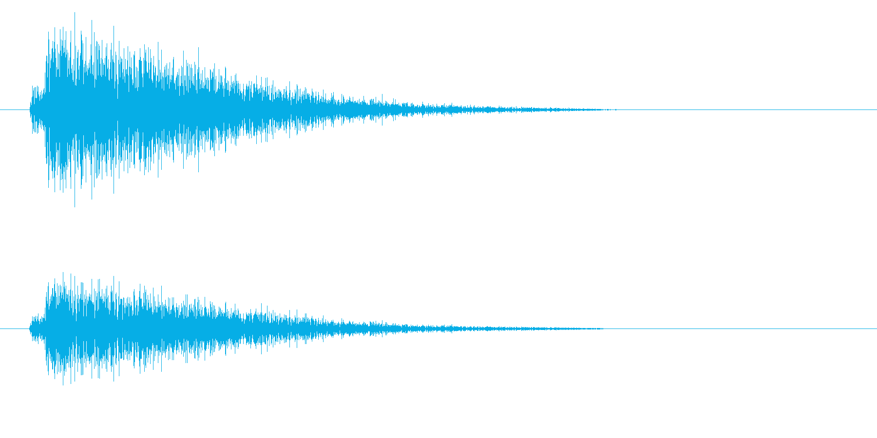チッ(短く乾いた金属を叩いた音)の再生済みの波形