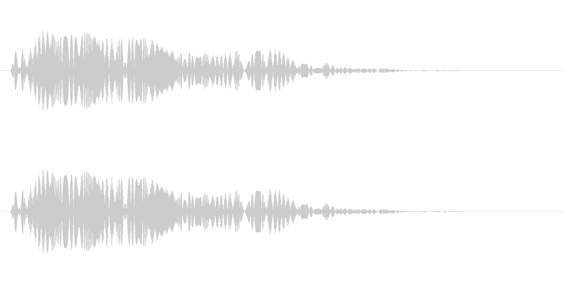 急に止まる音の効果音の未再生の波形