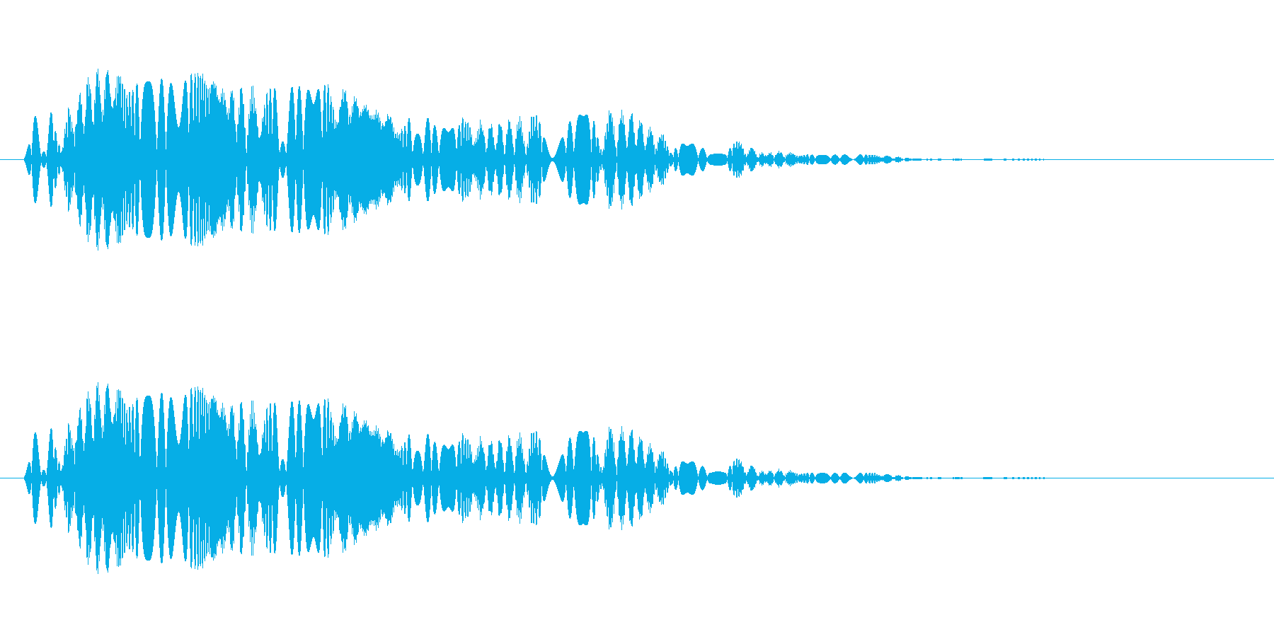 急に止まる音の効果音の再生済みの波形