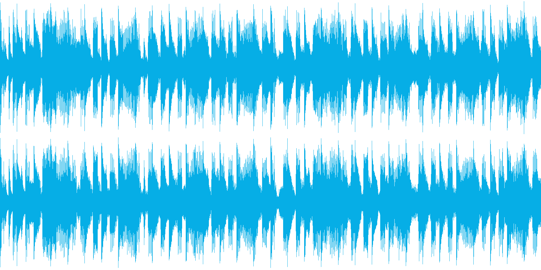 淡々としたリズムを刻む楽曲です。の再生済みの波形