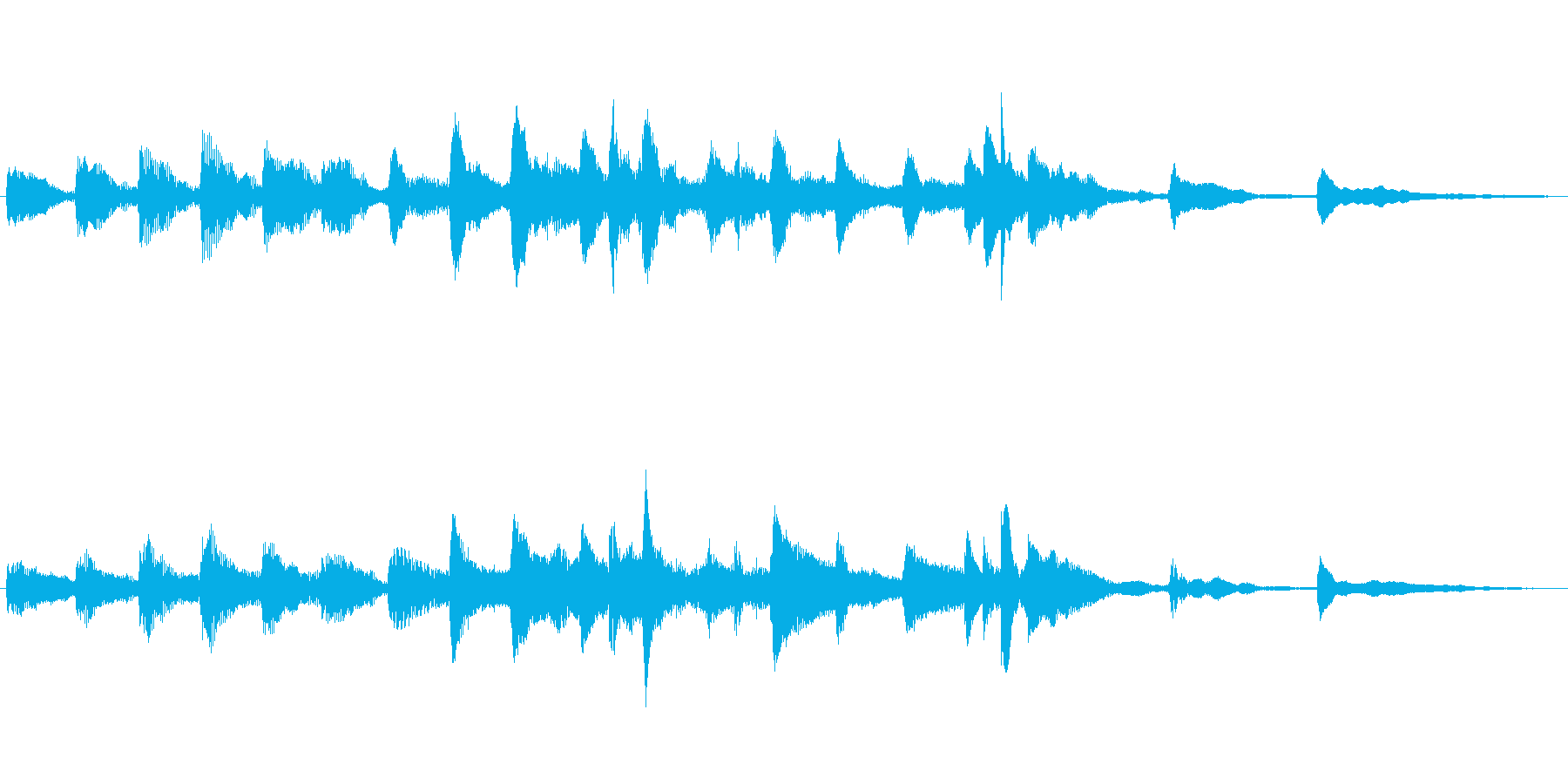 クリスマス、優しく輝くCM向けピアノ曲の再生済みの波形